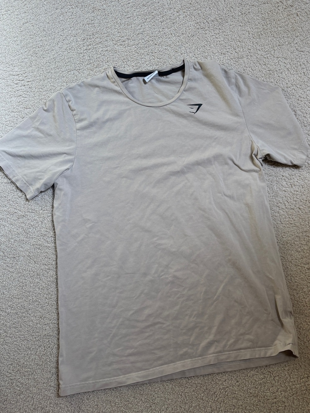 Gymshark Men's Beige Short Sleeve Crew T-Shirt